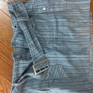 Lulu's Blue Striped Midi Skirt